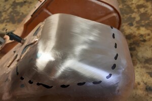 Nádrž Jawa 350 OHV oprava po poškození